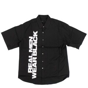 NWT VLONE Black Real Men Wear Black Button Down Short Sleeve Shirt Size XXL 2XL